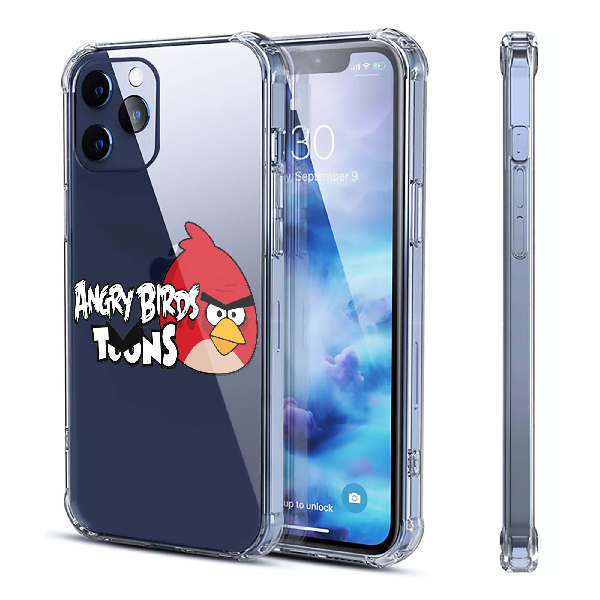 （画像用） Angry Birds アングリーバード 【iPhone 12シリーズ対応】透明スマホケース（クリアソフトケース）